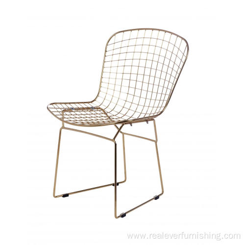 Harry Bertoia Side golden wire chair replica